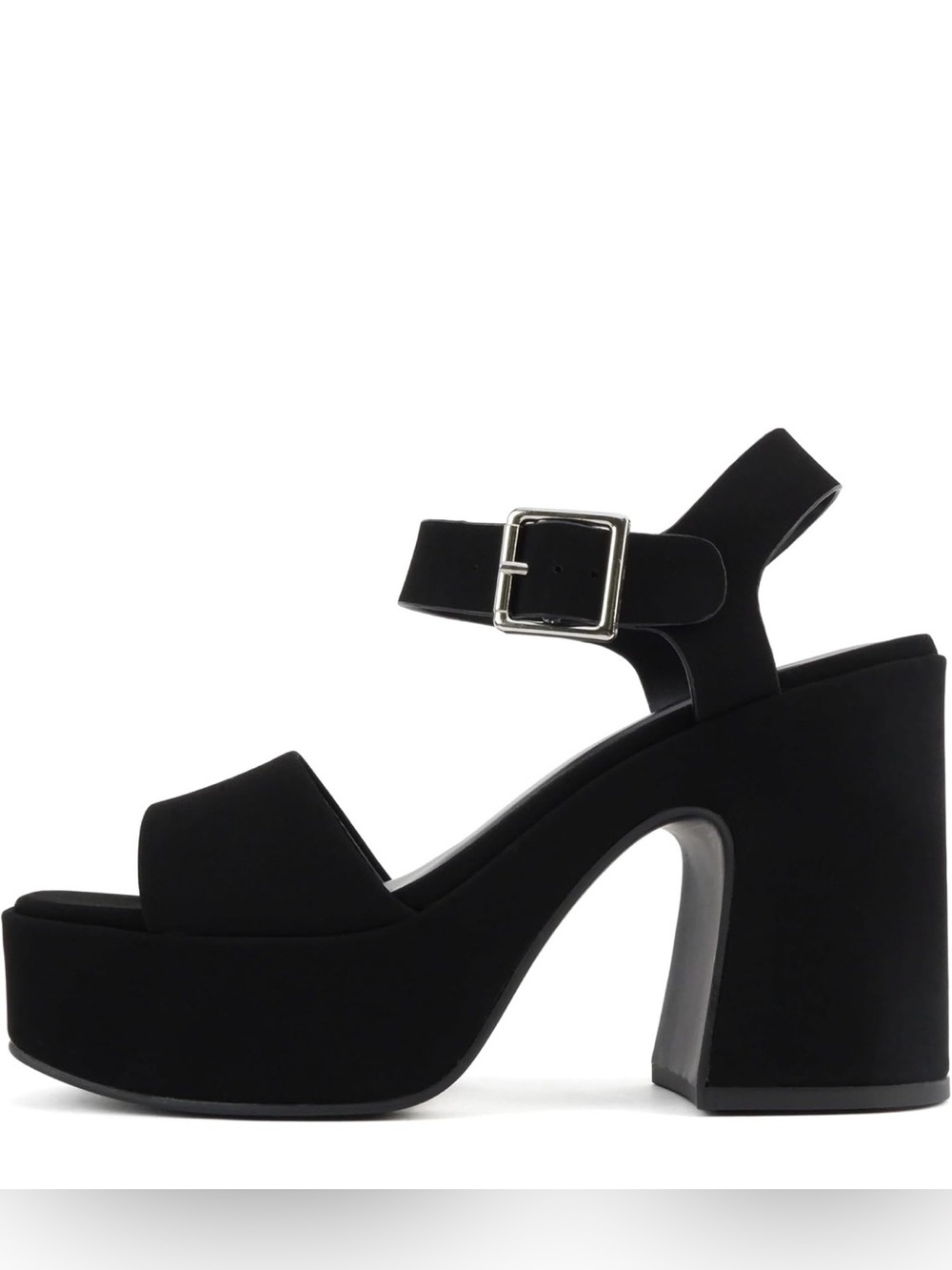 Soda New Launch Black Platform Chunky High Heeled Size 10 Sandal #Lux-SH-1 - Picture 7 of 9